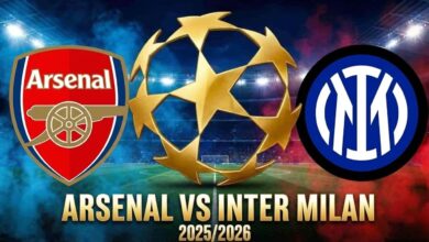 صورة تقديم مباراة أرسنال وإنتر ميلان في دوري أبطال أوروبا 2025/2026